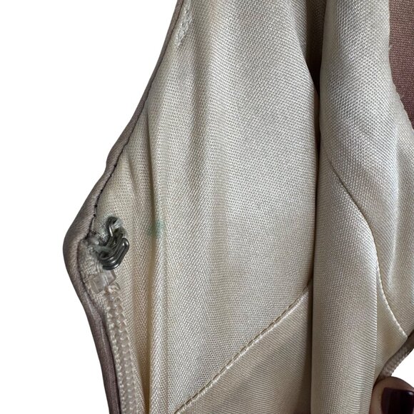 Bebe XXS Bodycon Brown Ombré Dress Geometric Silver Sequence Pattern Back CutOut - Picture 13 of 13